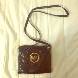 Michael Kors crossbody black leather purse